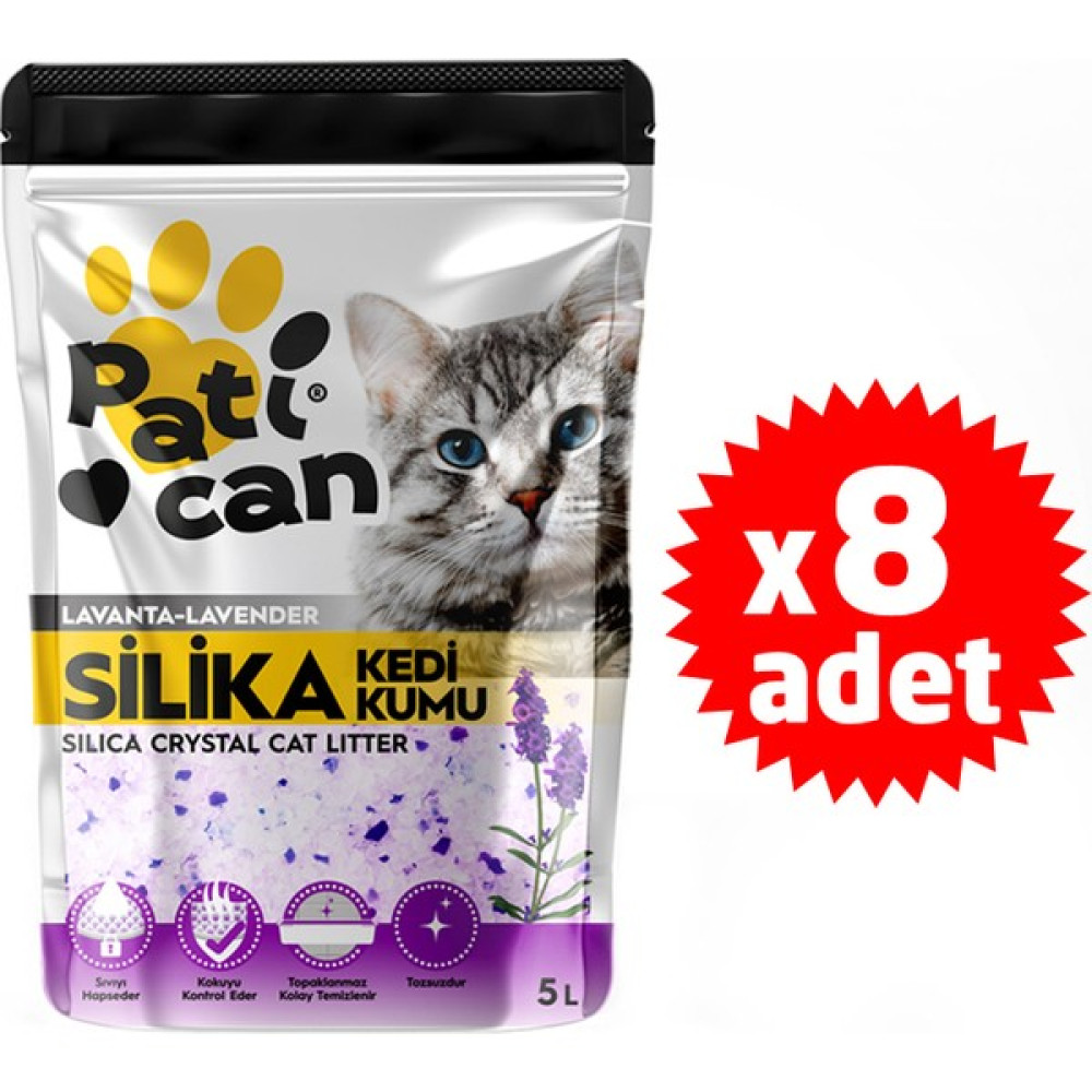 Patican Lavanta Kokulu Silika Kristal Kedi Kumu 5 lt x 8 Adet Evcil Hayvan Ürünleri Fiyatı