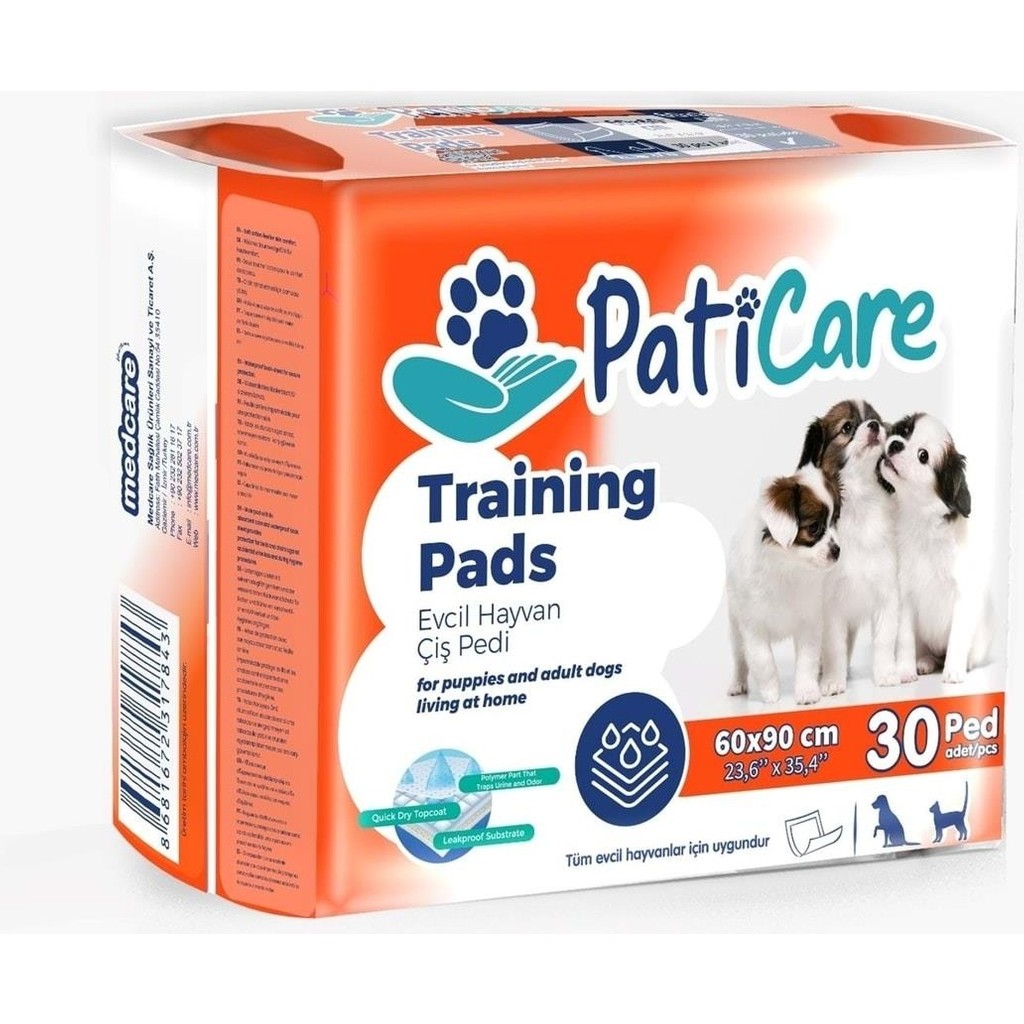 Paticare Trainingpads Yavru Köpek Tuvalet Eğitim Pedi 60X90 cm 30LU Köpek Çiş Pedi Hasta Köpek Pedi Evcil Hayvan Ürünleri Fiyatı