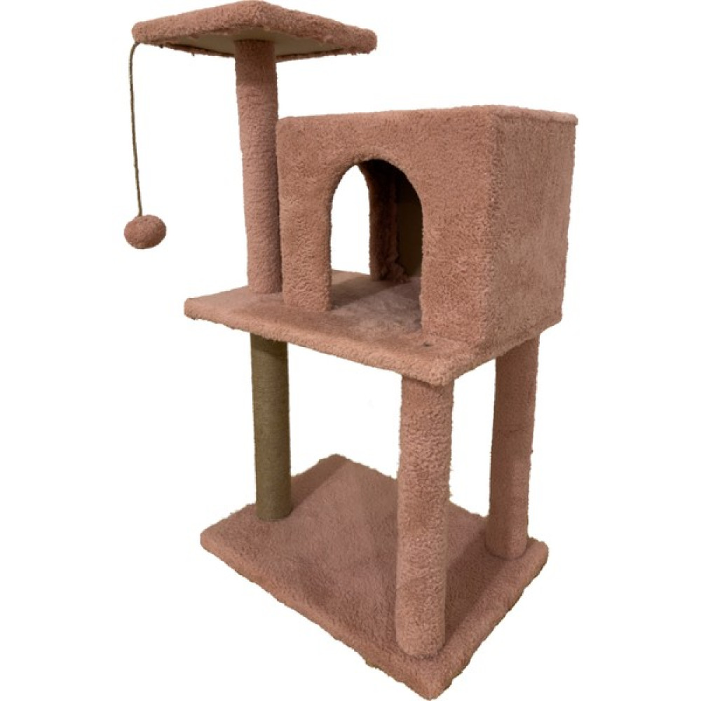 Paticikler Kedi Evi ve Kedi Tırmalama Kedi Oyun Evi Antrasit Renginde - Gül Kurusu Evcil Hayvan Ürünleri Fiyatı