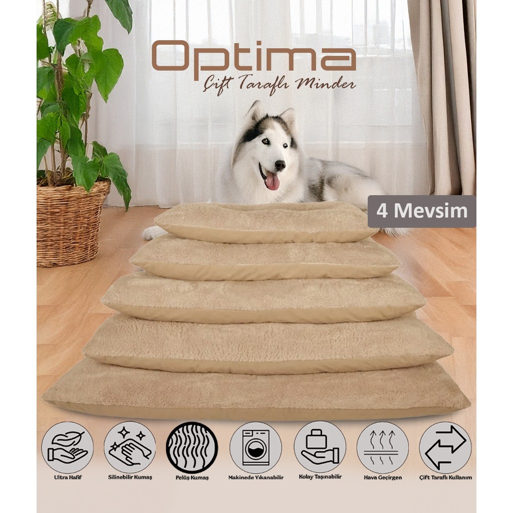 Patiderm Optima Evcil Hayvan Yatağı, Çift Taraflı Kedi ve Köpek Yatak Dört Mevsim Minder - 2XL - Bej Evcil Hayvan Ürünleri Fiyatı