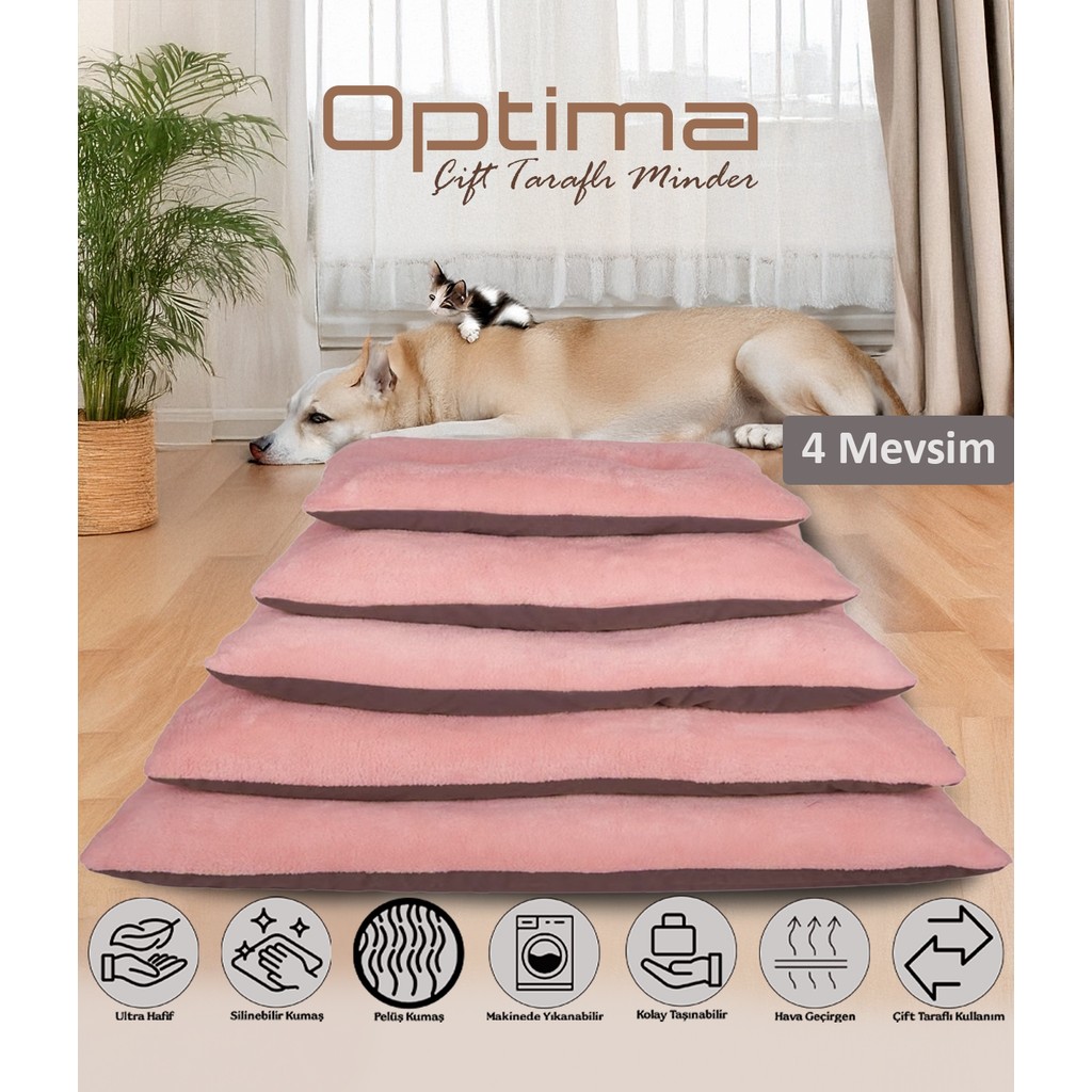 Patiderm Optima Evcil Hayvan Yatağı, Çift Taraflı Kedi ve Köpek Yatak Dört Mevsim Minder - 2XL - Pembe Evcil Hayvan Ürünleri Fiyatı