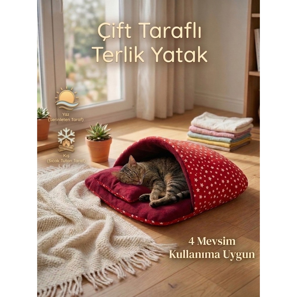 Patiderm Terlik Model Çift Taraflı Kedi & Küçük Irk Köpek Yatağı - Kırmızı Ayakkabılar ve Çantalar Fiyatı