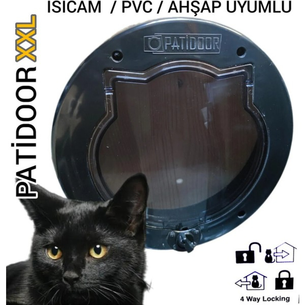 Patidoor Pati XXL Kedi Kapısı / Mat Siyah / Füme Camlı Evcil Hayvan Ürünleri Fiyatı