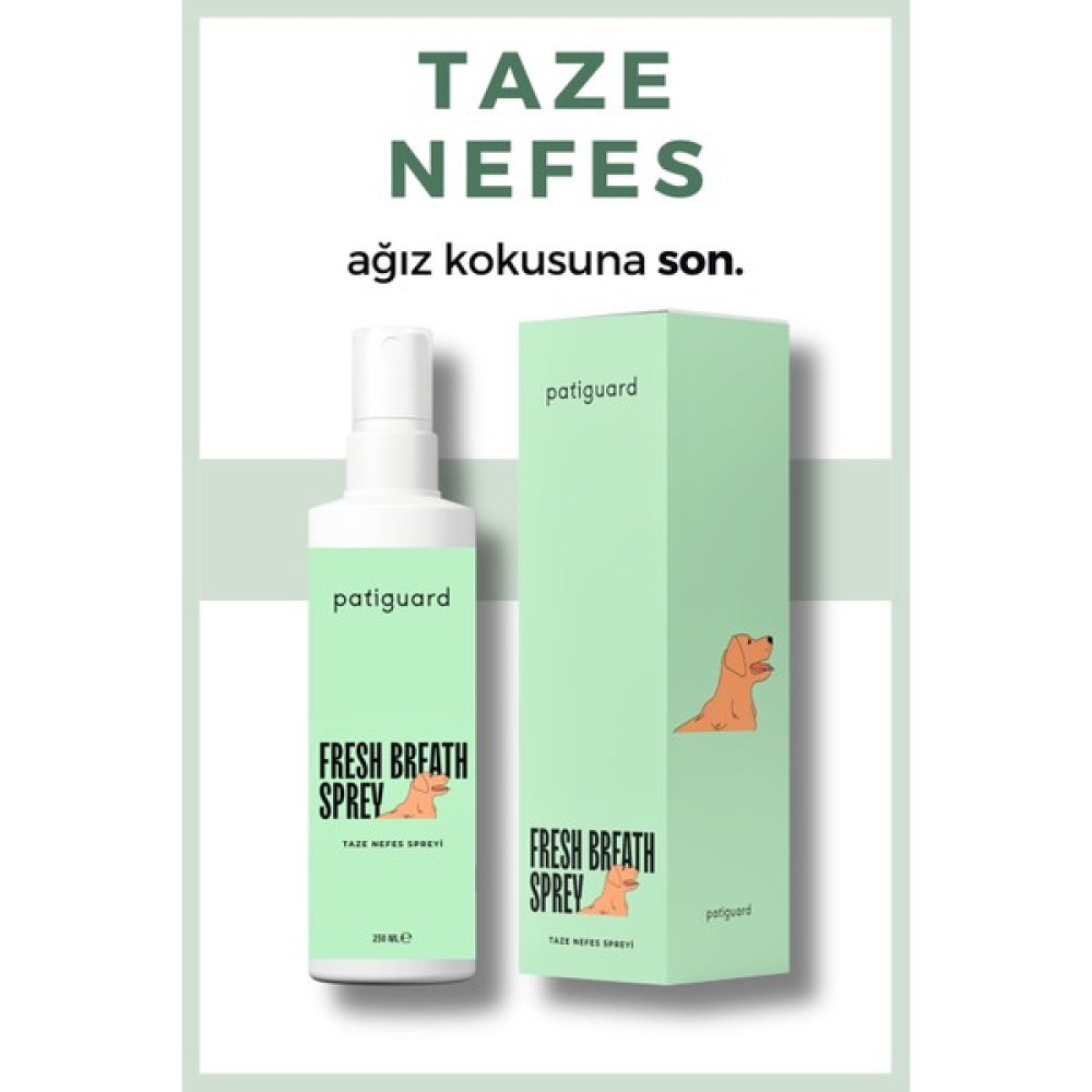 Patiguard Taze Nefes Spreyi 250ml Kedi Köpek Ağız Diş Bakım Sağlığı Koku Tartar Plak Önleyici Hijyen Evcil Hayvan Ürünleri Fiyatı