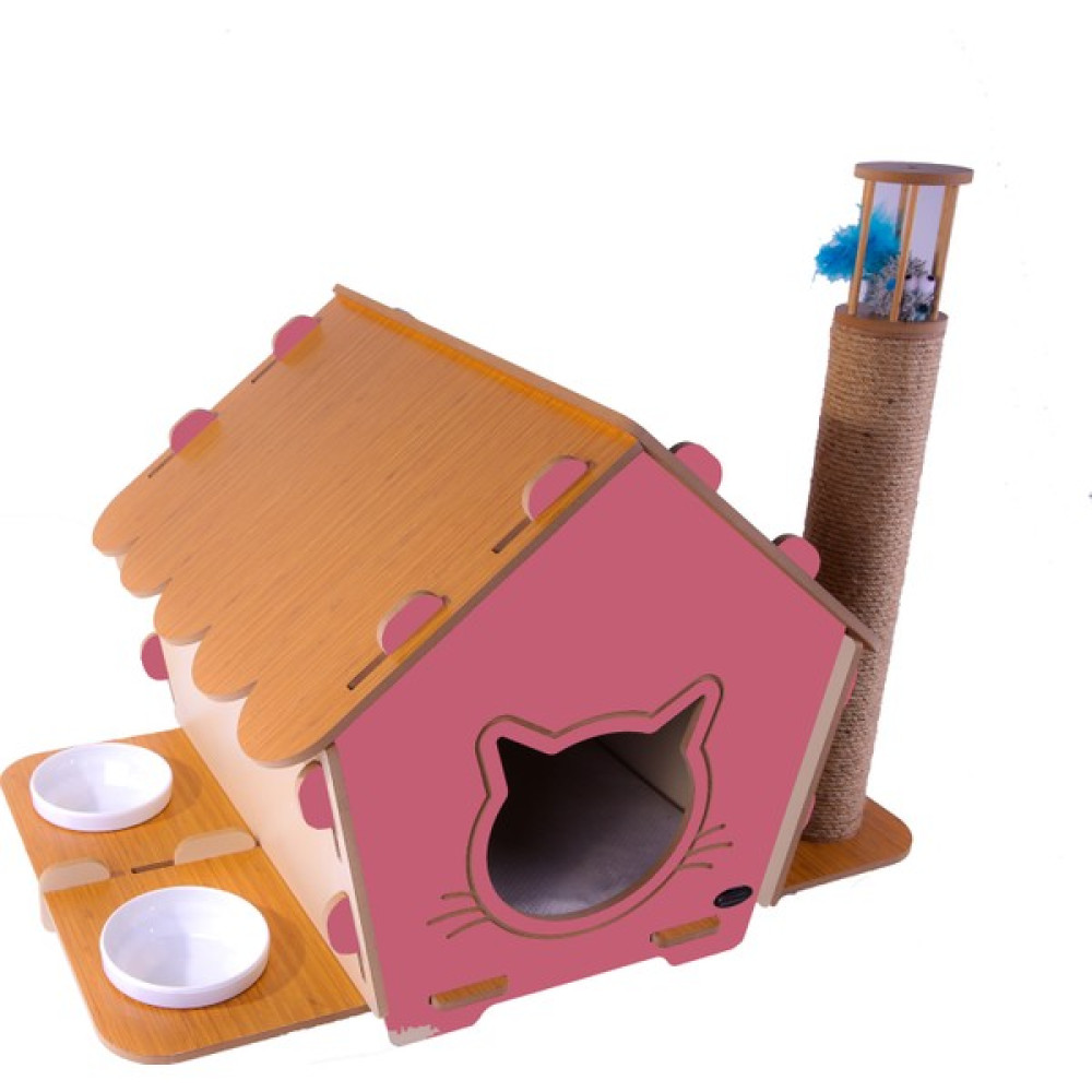Patihomes 3'ü 1 Arada Kedi Evi - Pembe Evcil Hayvan Ürünleri Fiyatı