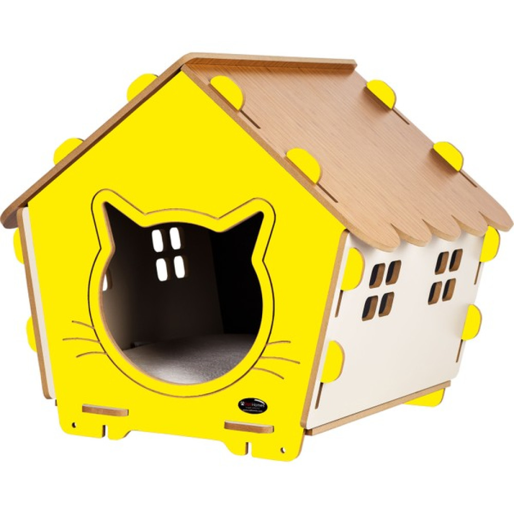 Patihomes Xl Kedi Evi Pencereli- Kedi Kulübesi Sarı Evcil Hayvan Ürünleri Fiyatı