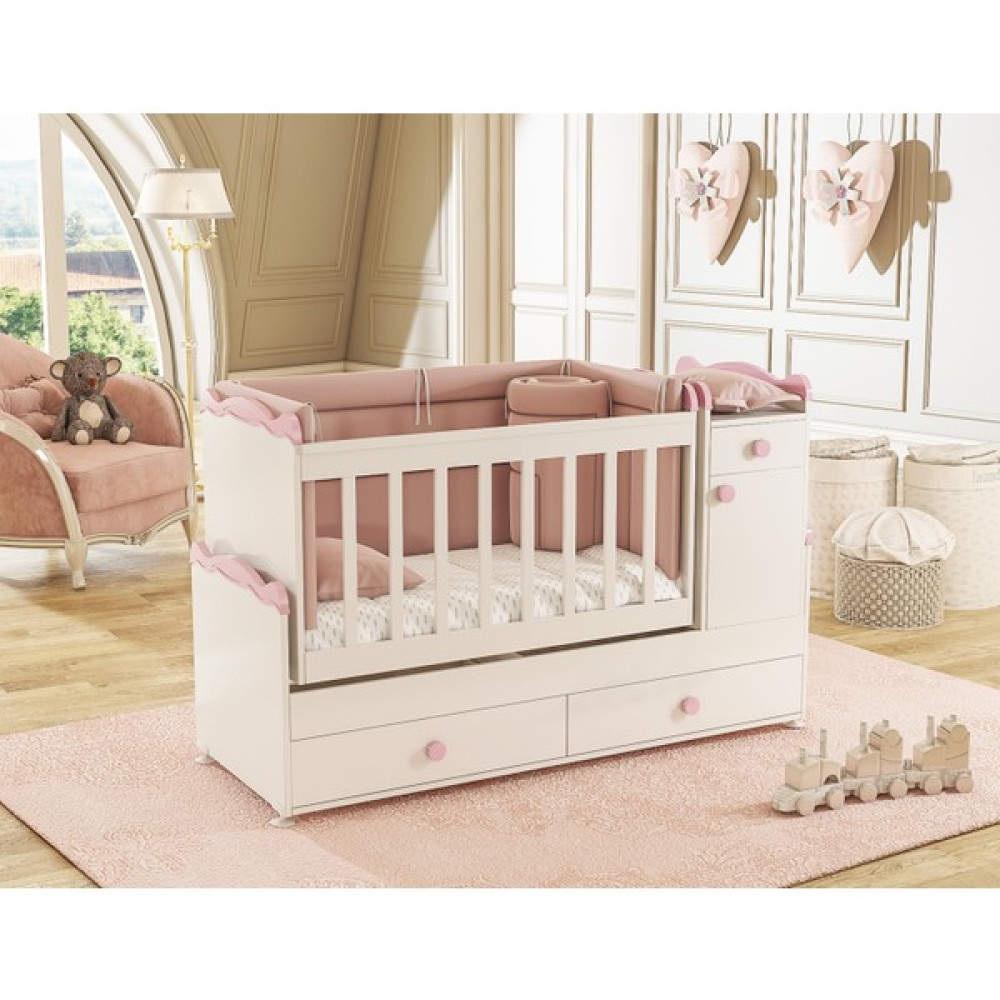 Patiko Bby 890 Babaysun Büyüyen Beşik - Beyaz - Pembe Beşik Fiyatı