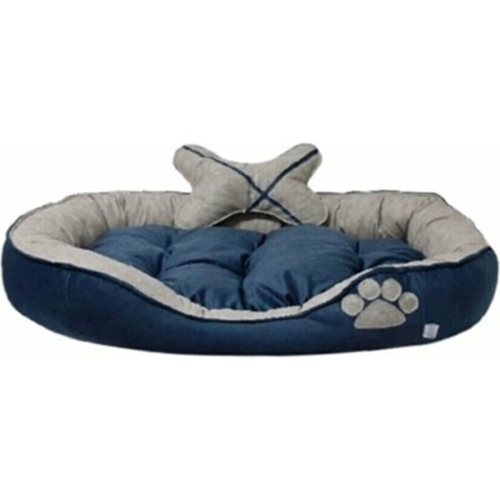 Patili Evler Büyük Irk Oval Köpek Yatağı 80X130 cm - Kemik Yastıklı - Lacivert - Krem - Sword Art Online Evcil Hayvan Ürünleri Fiyatı