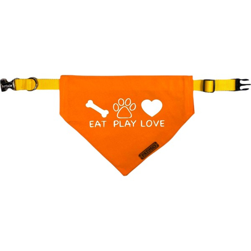Patimio Eat Play Love Tasma Fular Bandana - S - Turuncu Evcil Hayvan Ürünleri Fiyatı