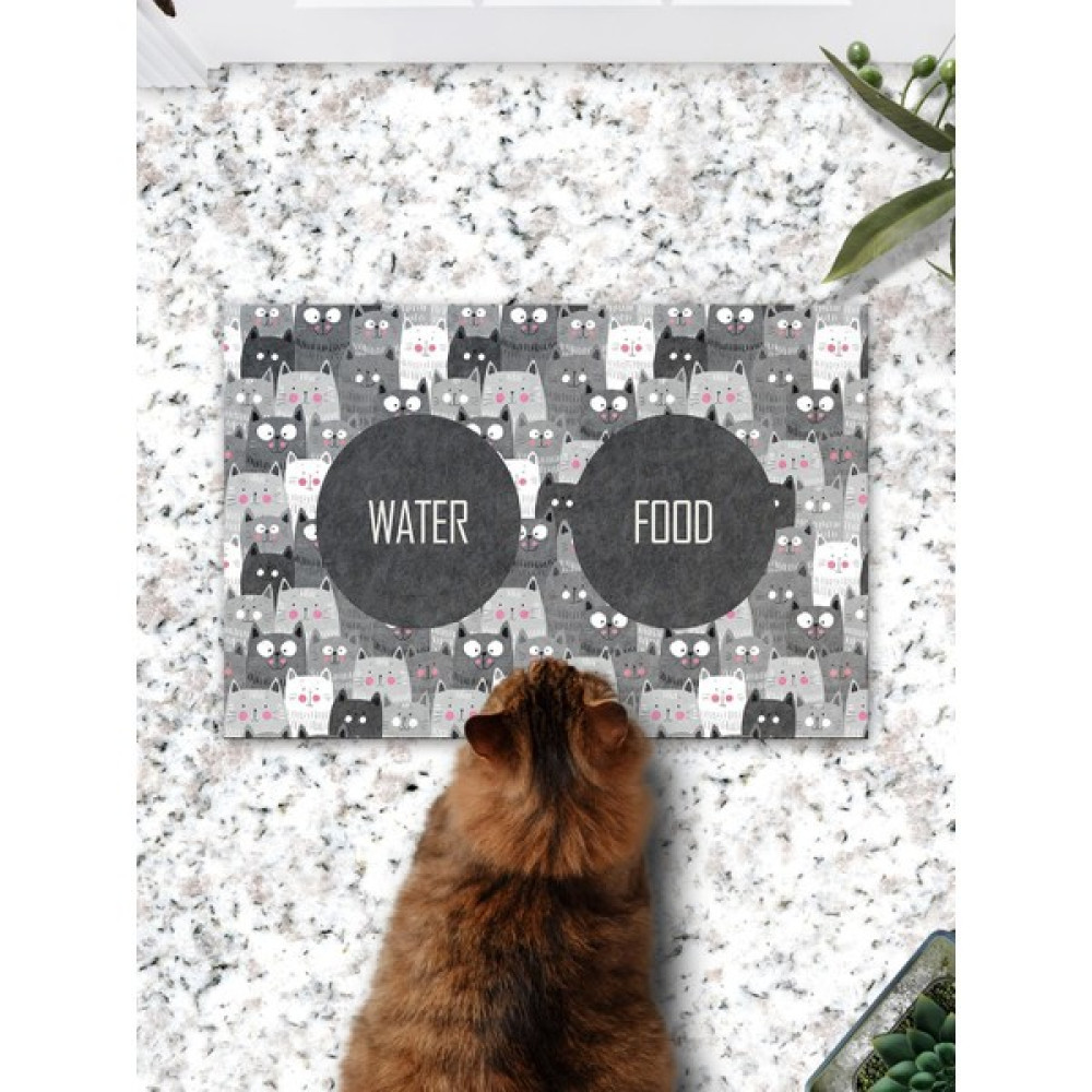 PatiPeti Gri Kediler Kedi Köpek Mama Paspası ve Beslenme Altlığı 45X70CM Evcil Hayvan Ürünleri Fiyatı