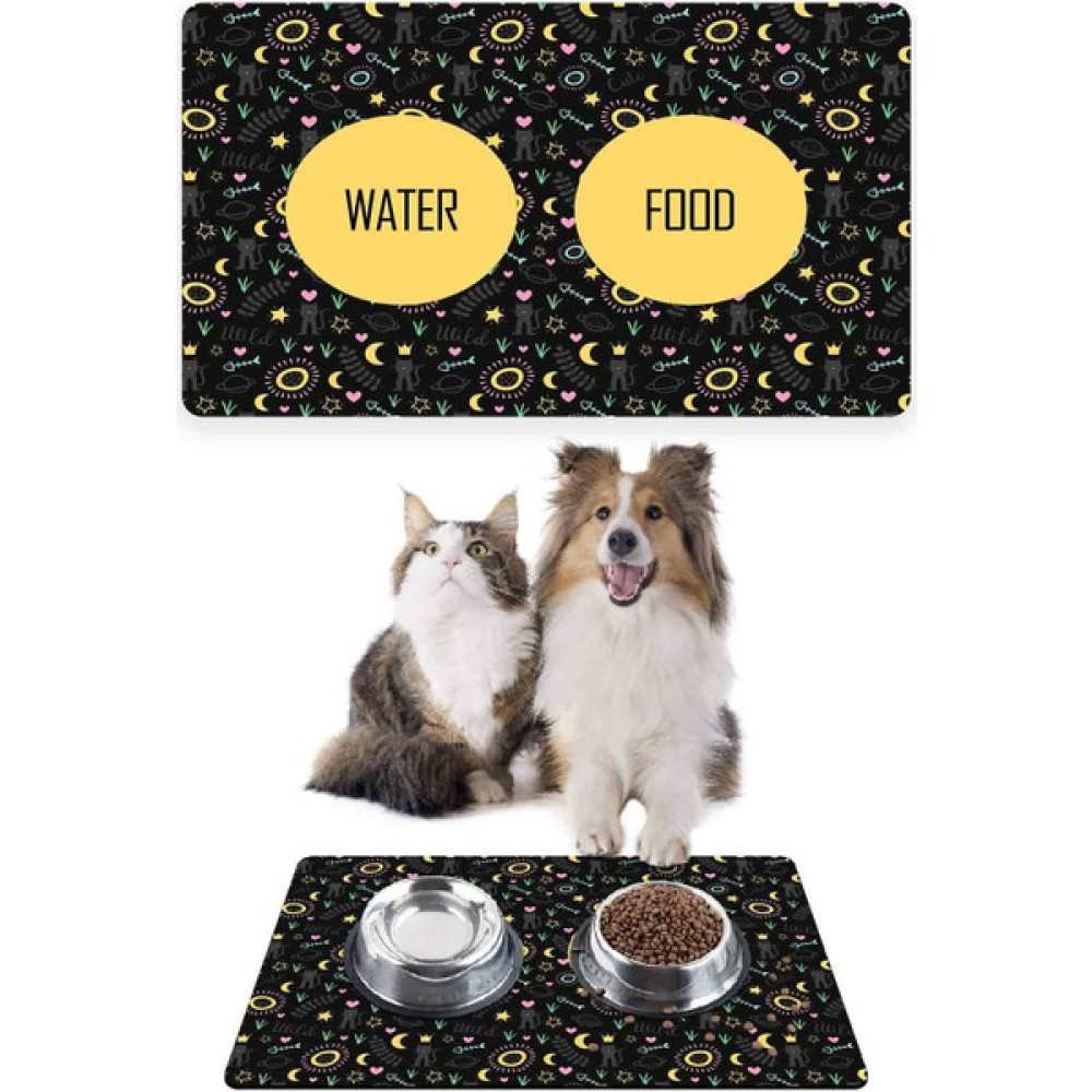 PatiPeti Sarı Siyah Kedi Köpek Mama Altlığı Mama Paspası 50X35CM Evcil Hayvan Ürünleri Fiyatı