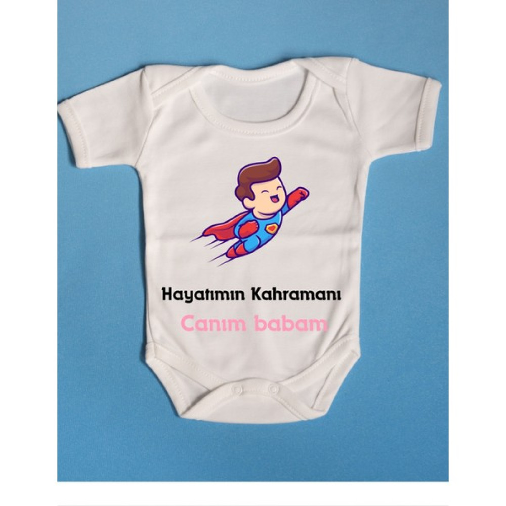 Pato Baby Patobaby Pamuklu Bebek Zıbını Hayatımın Kahramanı Babam Pembe Renk Bebek Zıbın Seti Fiyatı