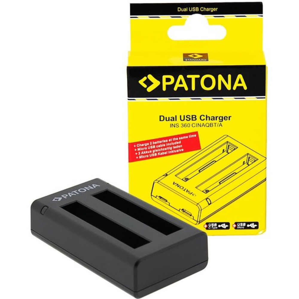 Patona 1459 INSTA360 X3 Uyumlu Ikili USB Şarj Cihazı - Siyah Aksiyon Kameralar Fiyatı