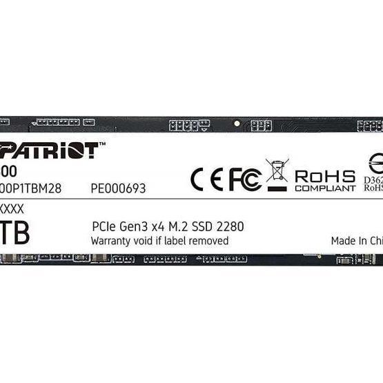 PATRIOT P300P1TBM28 1TB P300 M.2 2280 PCIE Gen3 x 4 2100MBS/1650MBS Flash SSD