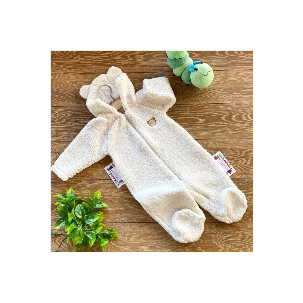 PATSAN Kapüşonlu Fermuarlı Peluş Polar Bebek Uyku Tulumu Teddy Ayıcık 6-9 AY Beden Kadın Giyim Fiyatı