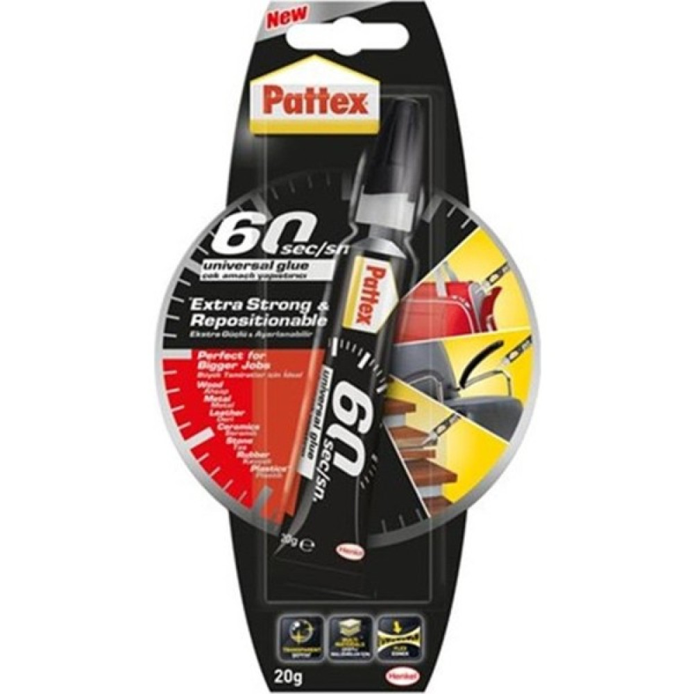 Pattex 60 Saniye Hızlı Süper Yapıştırıcı 20GR. - Renkli Yapıştırıcı - Tutkal Fiyatı