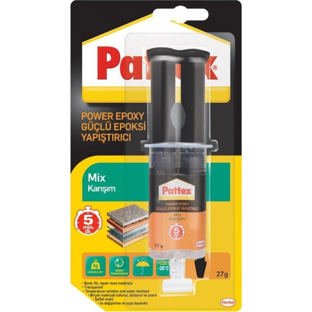 Pattex Henkel Power Epoxy Mix Güçlü Enjektörlü Çiftli Yapıştırıcı Yapıştırıcı - Tutkal Fiyatı