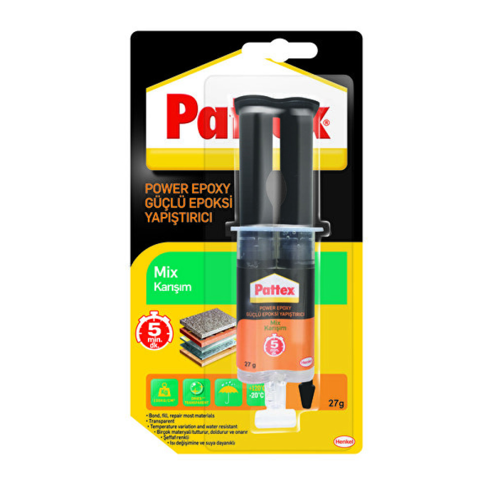 Pattex Power Epoxy Güçlü Epoksi Yapıştırıcı Mix Karışım 27 gr 2'li Paket Yapıştırıcı - Tutkal Fiyatı
