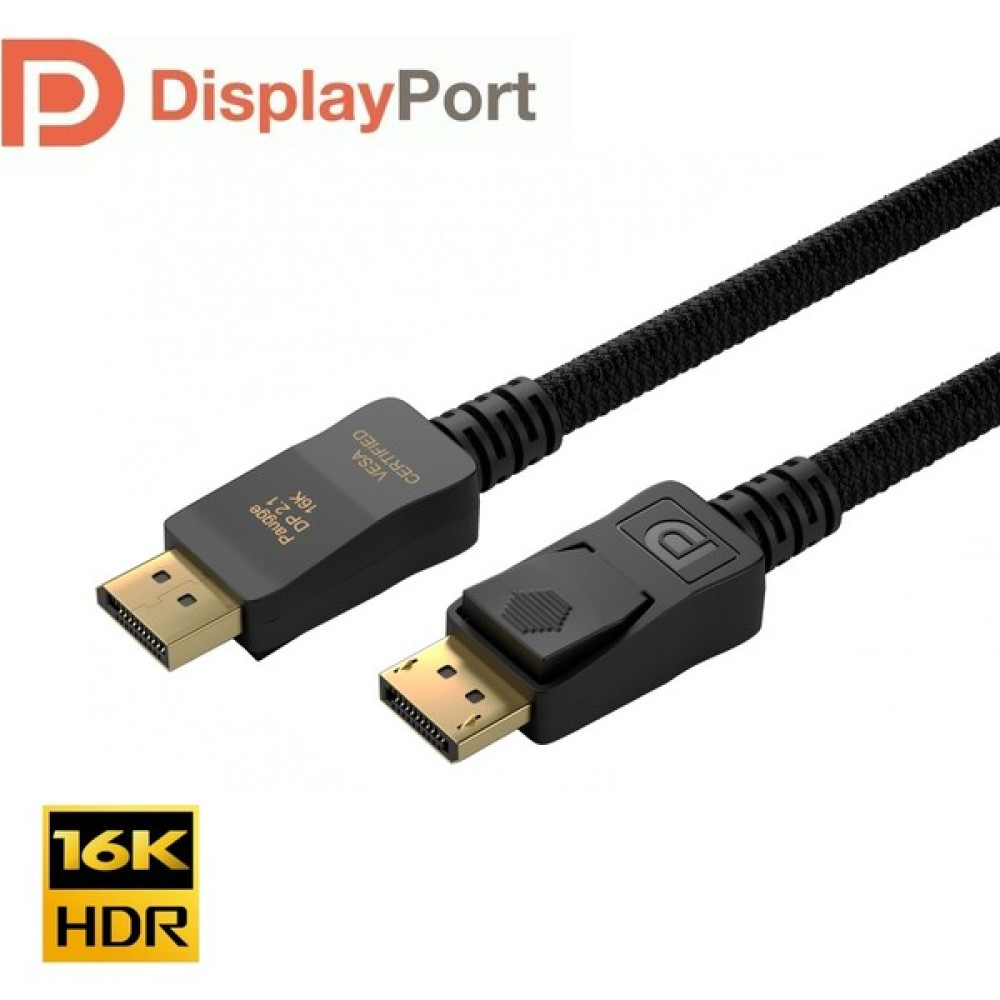 Paugge Vesa Sertifikalı Displayport 2.1 Kablo – 16K 60Hz, 8k 120Hz, 4K 240Hz - 1.2 Metre Görüntü Kablosu Fiyatı