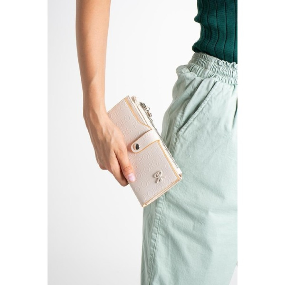 Paul Brand Krem Baskı Desenli Kilit Detaylı 18 Bölmeli Kartlık Kadın Cüzdan 10X18CM PBU8020 Bayan Cüzdan Fiyatı
