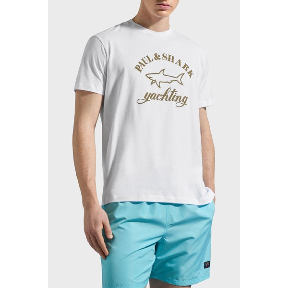 Paul & Shark Baskılı Bisiklet Yaka Pamuk Regular Fit T Shirt Erkek 11311628 129 Erkek T-shirt Fiyatı