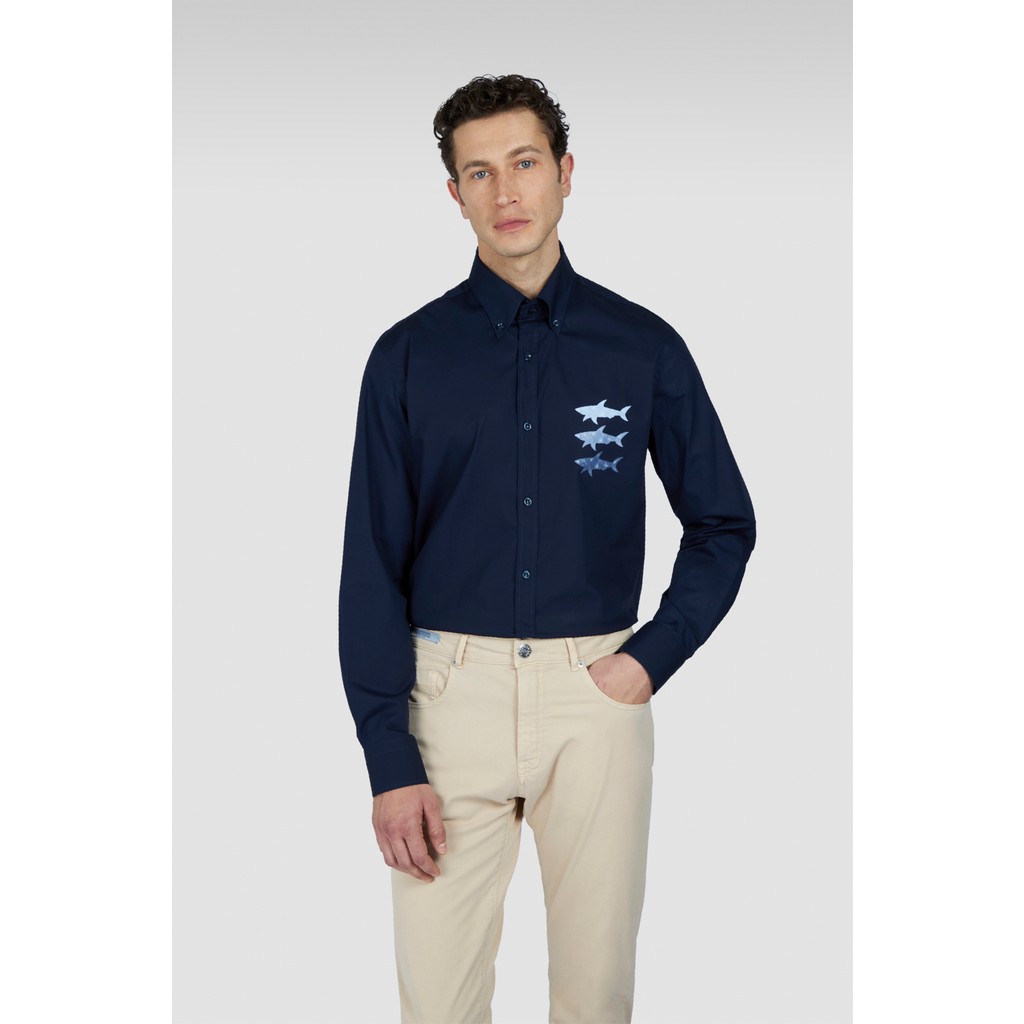 Paul & Shark Erkek Regular Fit Göğsü Shark Logolu Pamuklu Uzun Kollu Lacivert Gömlek 25413503-013 Giyim & İç Giyim Fiyatı