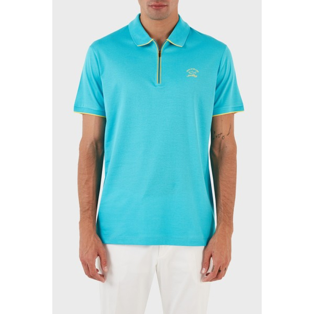 Paul & Shark Pamuklu Regular Fit Fermuarlı Polo Yaka T Shirt Erkek Polo Yaka T Shirt 23411287 750 Erkek T-shirt Fiyatı