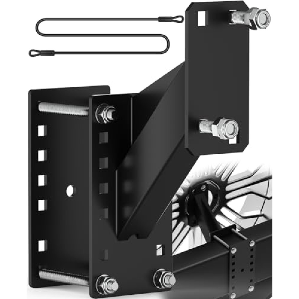 PAULINN Trailer Spare Tire Mount, Universal Spare Tire Carrier Holder for Utility Trailer Boat, Fits 4 / 5 / 6 Lugs Trailer Wheels on 4", 4.5'', 4.75'', 5'' and 5.5'' Bolt Patterns, 150 LBS Capacity
