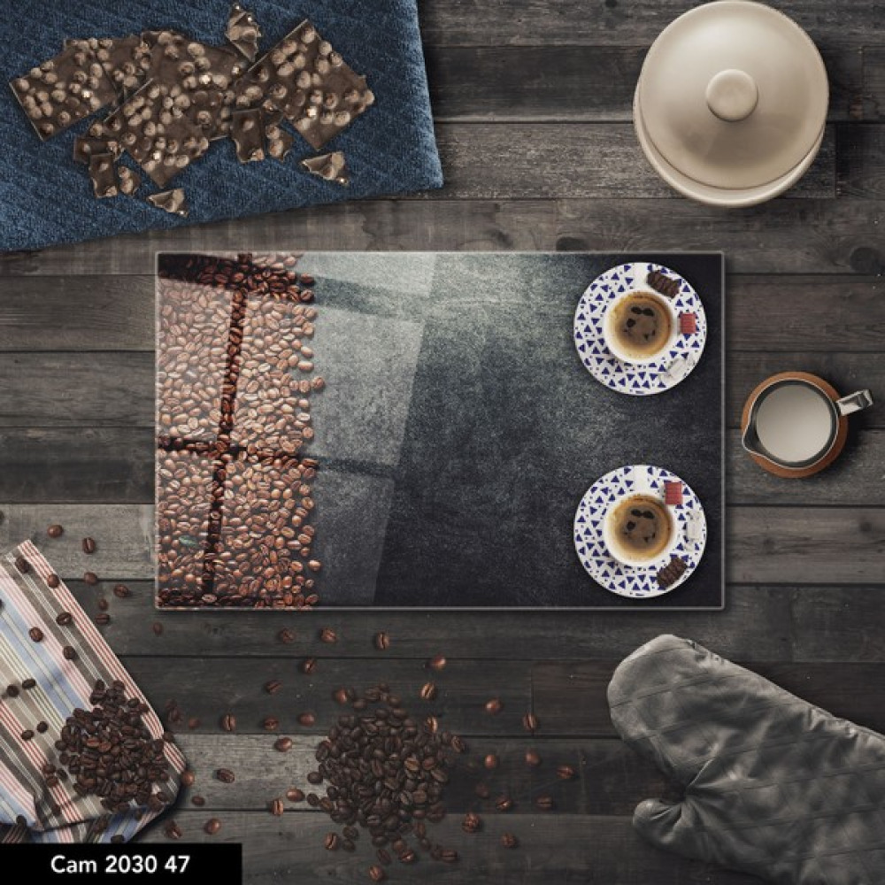 Paulpi Baskılı Cam Kesme Tahtası |Temperli Cam | 20x30cm Kesme Tahtaları / Kesim Tablaları Fiyatı