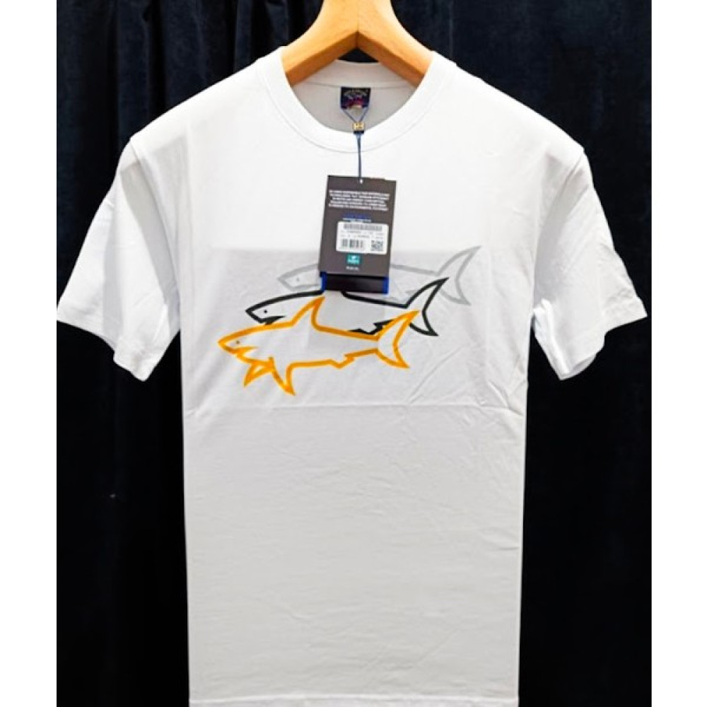 Paul&Shark Paul & Shark Renkli Köpekbalığı Desenli Pamuklu Jarse T-Shirt Erkek T-shirt Fiyatı
