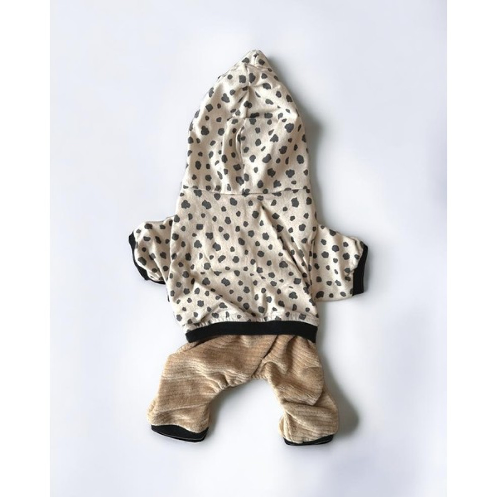 Paw Garage Cream Dots Kapşonlu Çıtçıtlı Kedi Tulumu, Kedi Kıyafeti - XL Evcil Hayvan Ürünleri Fiyatı