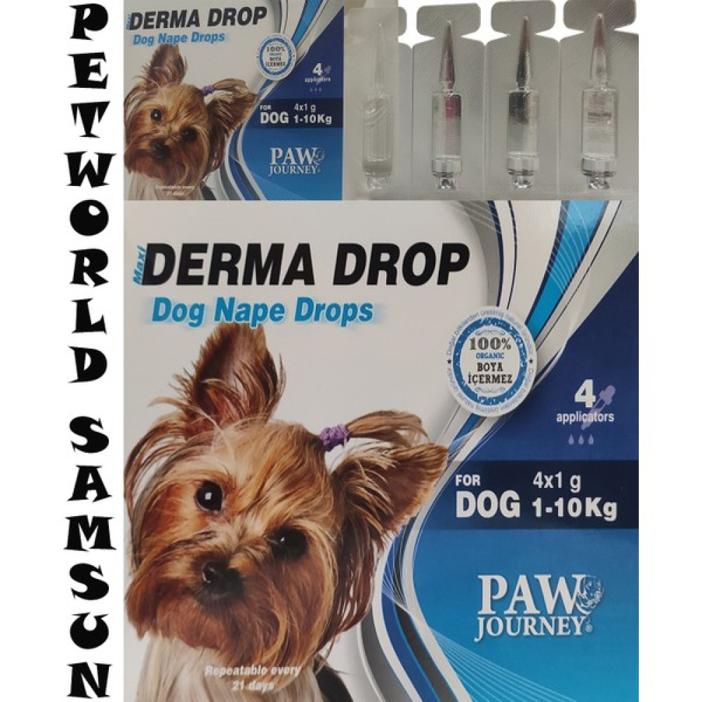 Paw Journey 4'lü Köpek Dış Parazit Damlası Bitkisel Deri Bakım Ürünü 1-10KG Evcil Hayvan Ürünleri Fiyatı