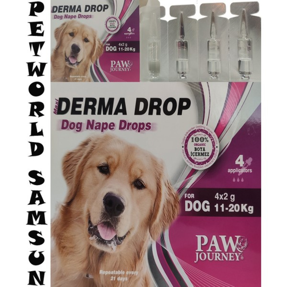 Paw Journey 4'lü Köpek Dış Parazit Damlası Bitkisel Deri Bakım Ürünü 11-20KG Evcil Hayvan Ürünleri Fiyatı