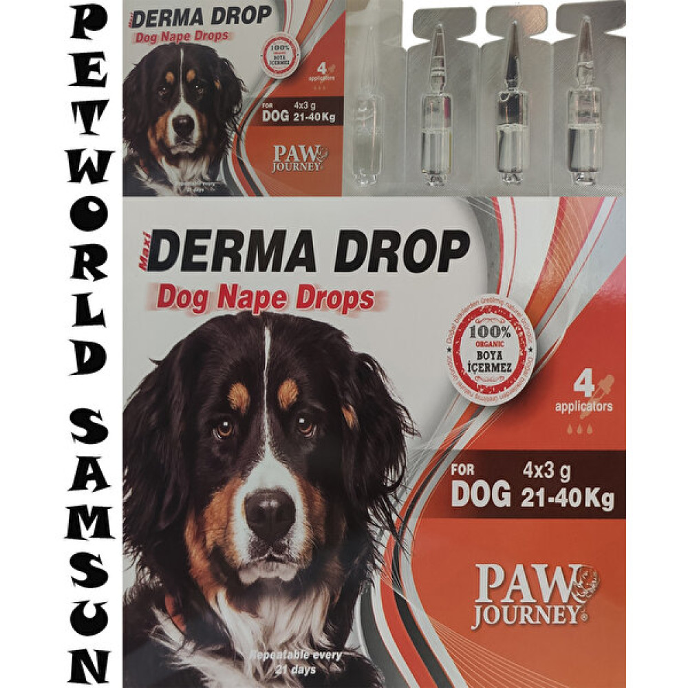 Paw Journey 4'lü Köpek Dış Parazit Damlası Bitkisel Deri Bakım Ürünü 21-40KG Evcil Hayvan Ürünleri Fiyatı