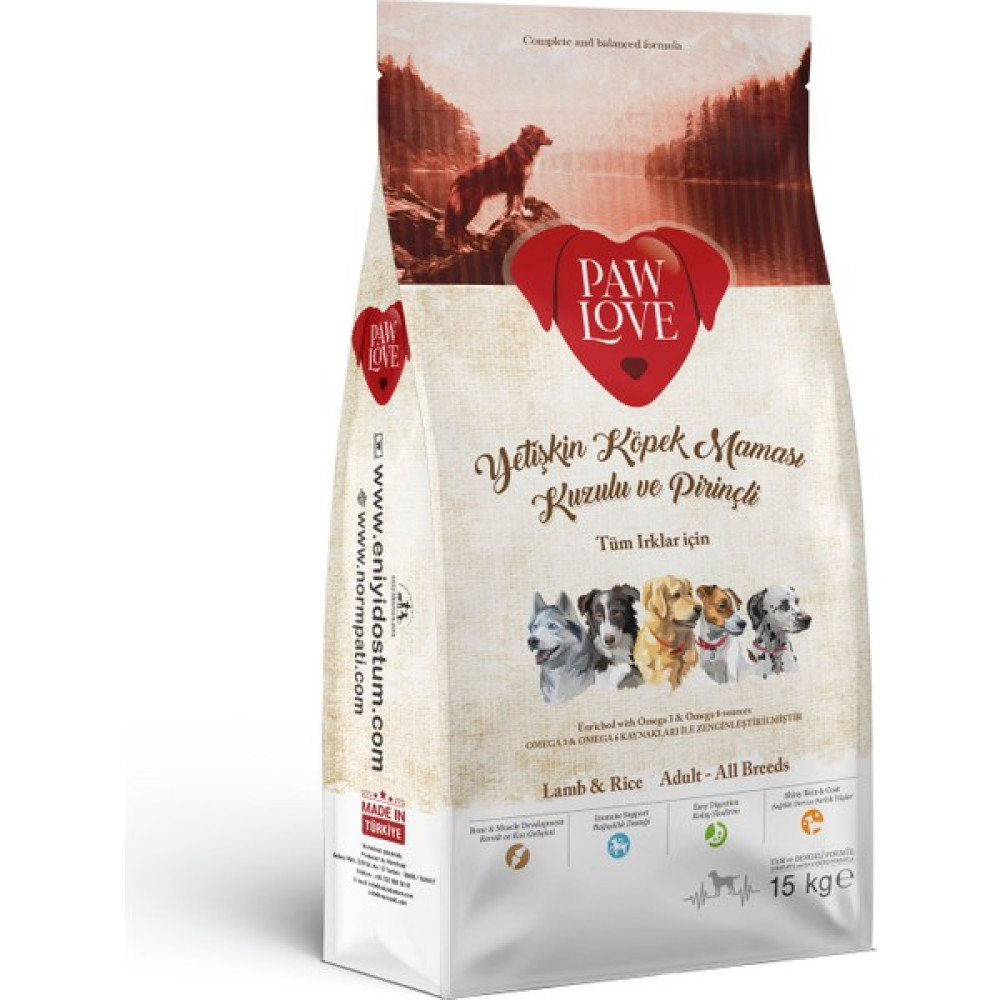 Paw Love Yetişkin Köpek Maması Kuzulu Pirinçli 15 kg Oto Boyaları Fiyatı