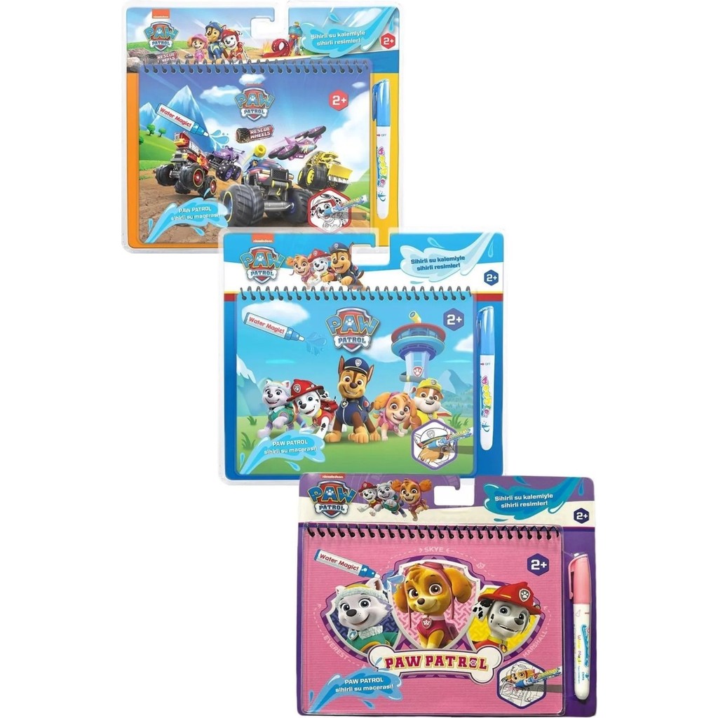 Paw Petrol Sulu Boyama Kitabı Sihirli Boyama Eğitici Orijinal Lisanslı Nickelodeon Kitap 3'lü Set - 0 - 3 Yaş Sulu Boya Fiyatı