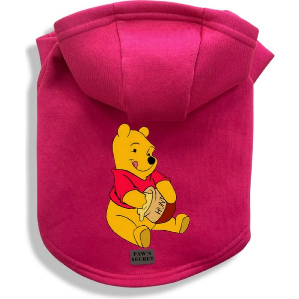 Paw Secret Bal Yiyen Winnie Baskılı Köpek Kıyafeti Sweatshirt Hoodie - Pembe - XL Evcil Hayvan Ürünleri Fiyatı