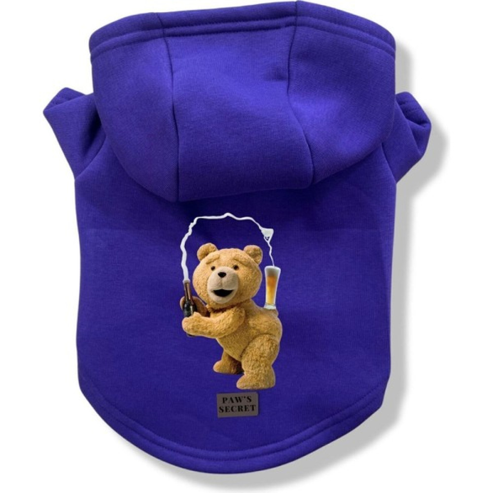 Paw Secret Köpek Kıyafeti Köpek Sweatshirt Hoodie Köpek Ürünleri Kedi Kıyafeti - Beer And Bear - Mor - XL Evcil Hayvan Ürünleri Fiyatı