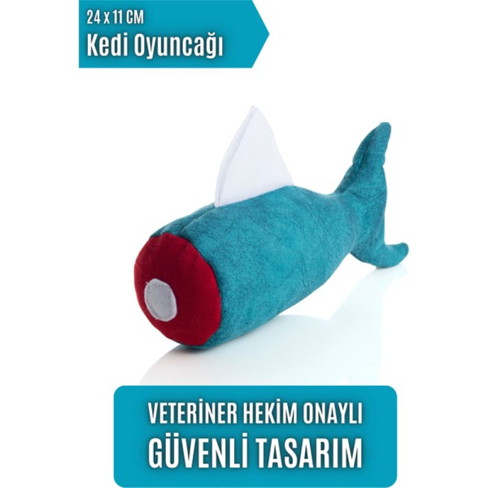Pawdaz Matatabi - Fish Kedi Oyuncağı 24 x 11 cm Mavi Evcil Hayvan Ürünleri Fiyatı
