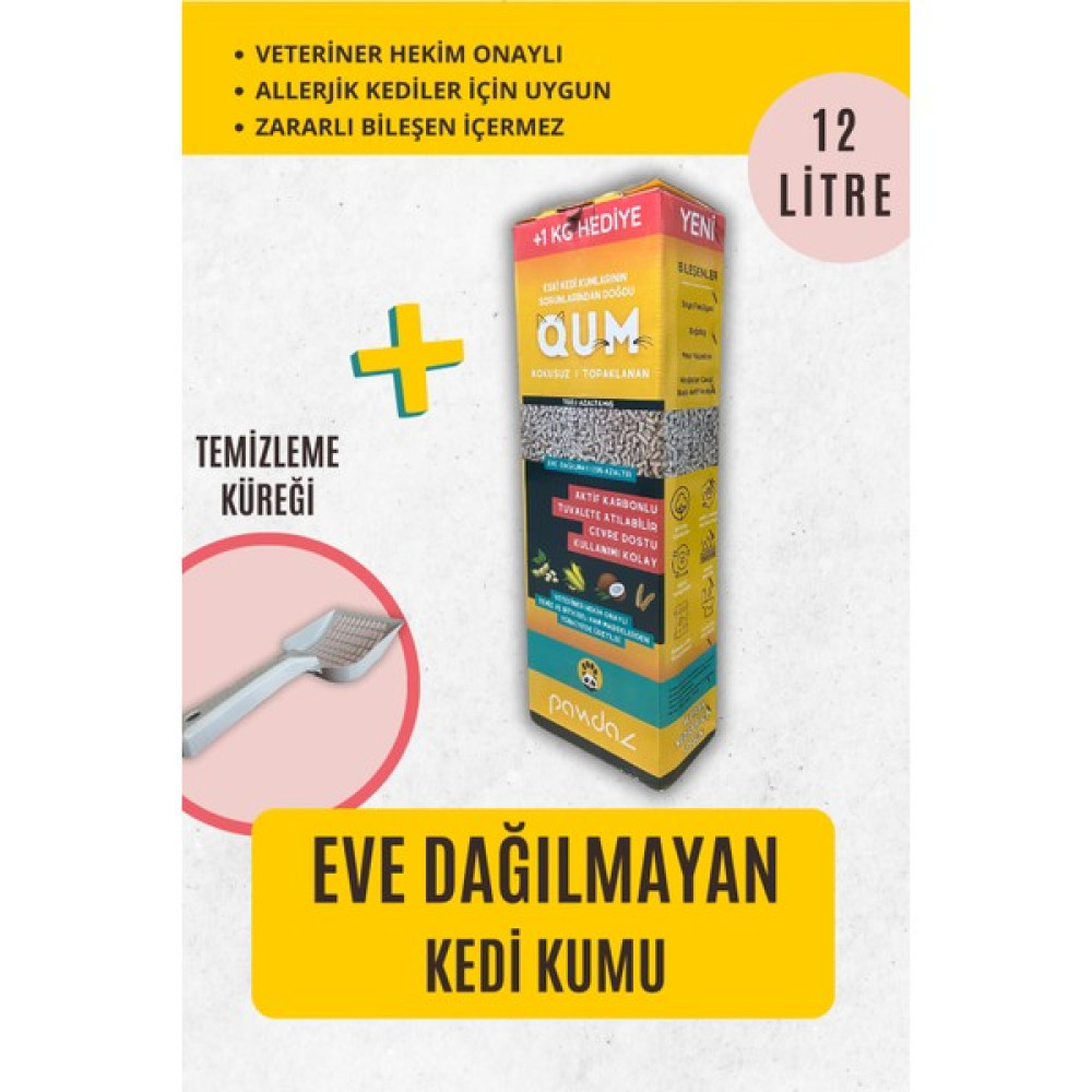 Pawdaz Qum (12 Litre) Ve Kürek- Eve Dağılmayan, Topaklanan, Aktif Karbonlu, Zararsız, Bitkisel Kedi Kumu Evcil Hayvan Ürünleri Fiyatı