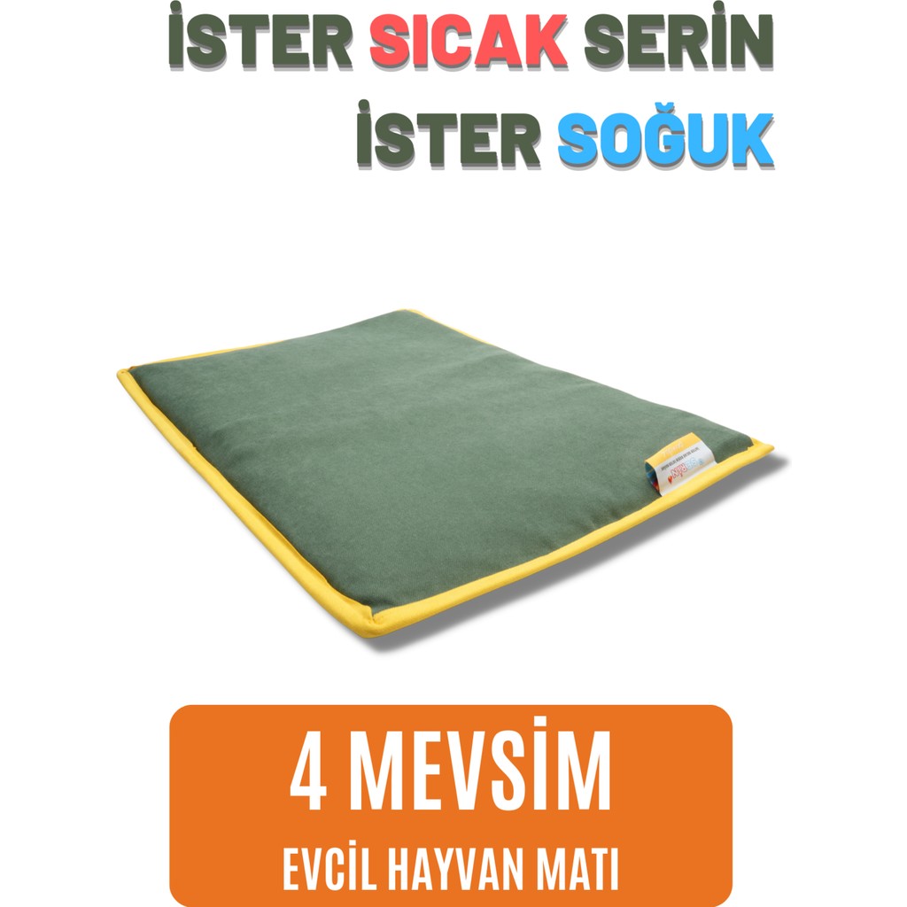 pawdaz Serin (60X40CM) - 4 Mevsim Kedi/ Köpek Matı, Sıcak Veya Soğuk Kullanılabilen Minder Yatak - Haki Diğer Fiyatı