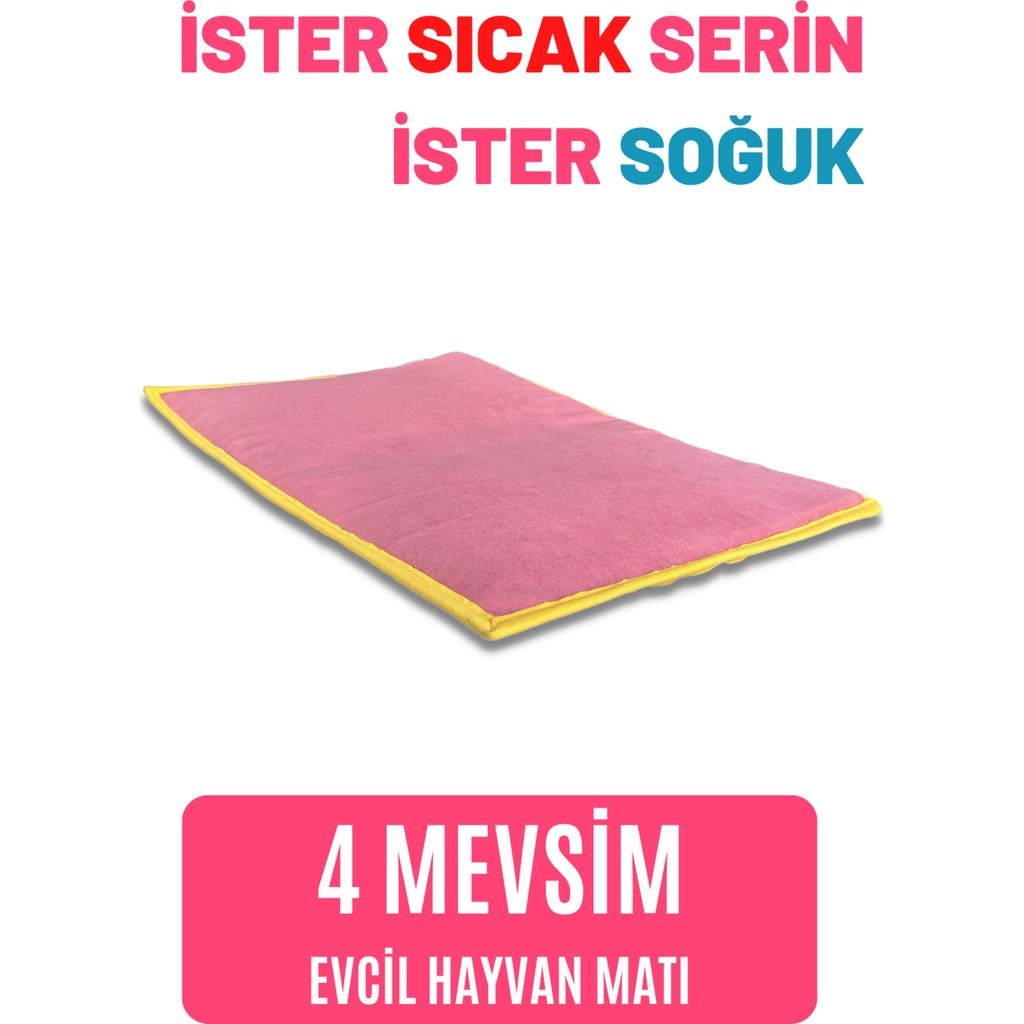 Pawdaz Serin (60X40CM) - 4 Mevsim Kedi/ Köpek Matı, Sıcak Veya Soğuk Kullanılabilen Minder Yatak - Pembe Diğer Fiyatı