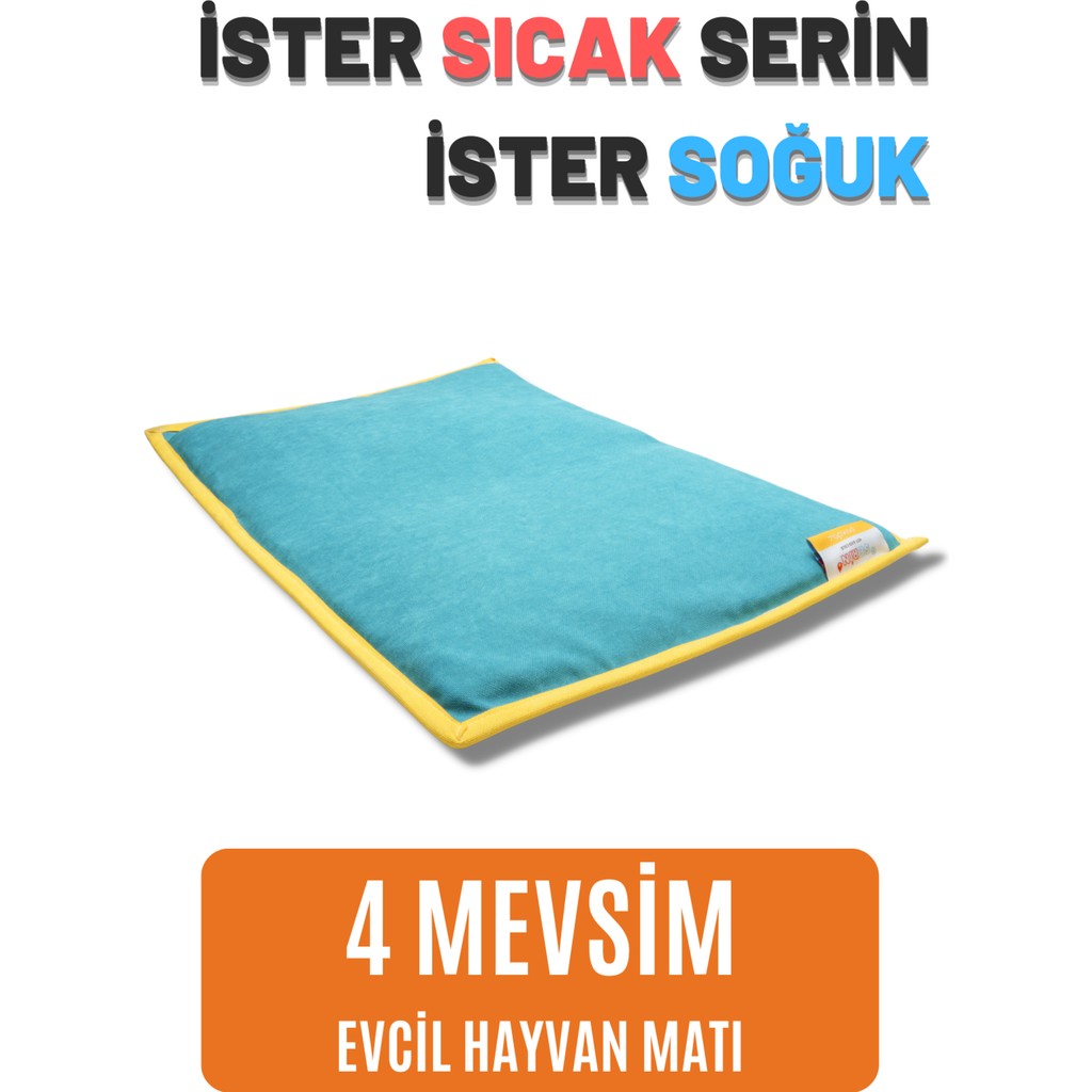 pawdaz Serin (60X40CM) - 4 Mevsim Kedi/ Köpek Matı, Sıcak Veya Soğuk Kullanılabilen Minder Yatak - Petrol Diğer Fiyatı