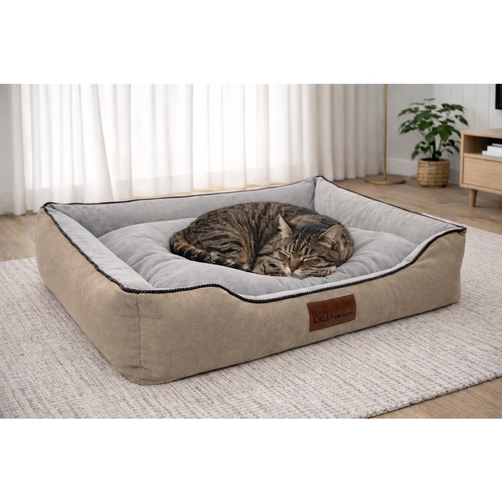 Pawiyans Üst Kalite Kedi-Köpek Yatağı. Kaydırmaz Taban ,yıkanabilir Kılıf 2 FERMUARLI,%100 Elyaflı. - Açık Kahverengi - 54 x 69 cm SSD / Solid State Drive Fiyatı