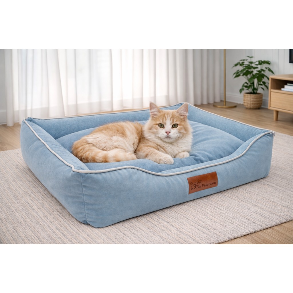 Pawiyans Üst Kalite Kedi-Köpek Yatağı. Kaydırmaz Taban ,yıkanabilir Kılıf 2 FERMUARLI,%100 Elyaflı. - Mavi - 71 x 84 cm SSD / Solid State Drive Fiyatı