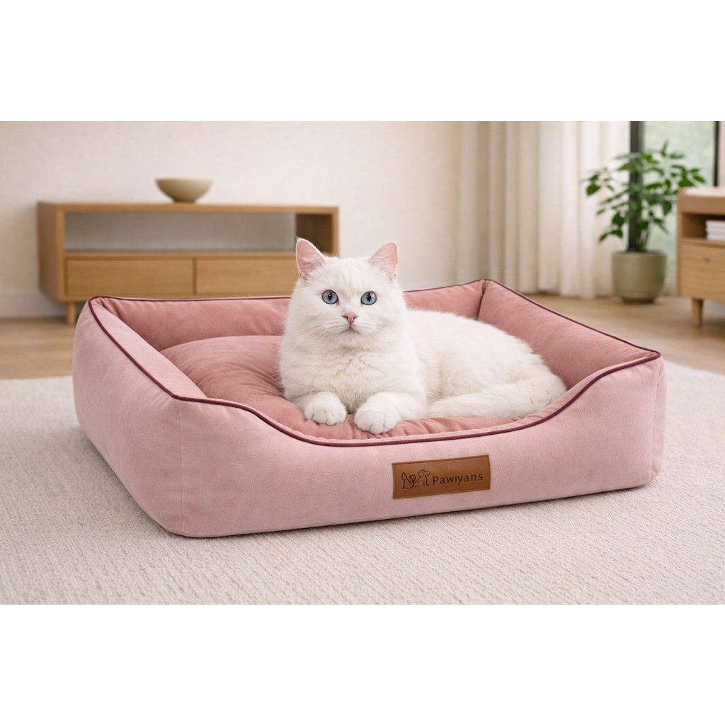 Pawiyans Üst Kalite Kedi-Köpek Yatağı. Kaydırmaz Taban ,yıkanabilir Kılıf 2 FERMUARLI,%100 Elyaflı. - Pembe - 54 x 69 cm SSD / Solid State Drive Fiyatı