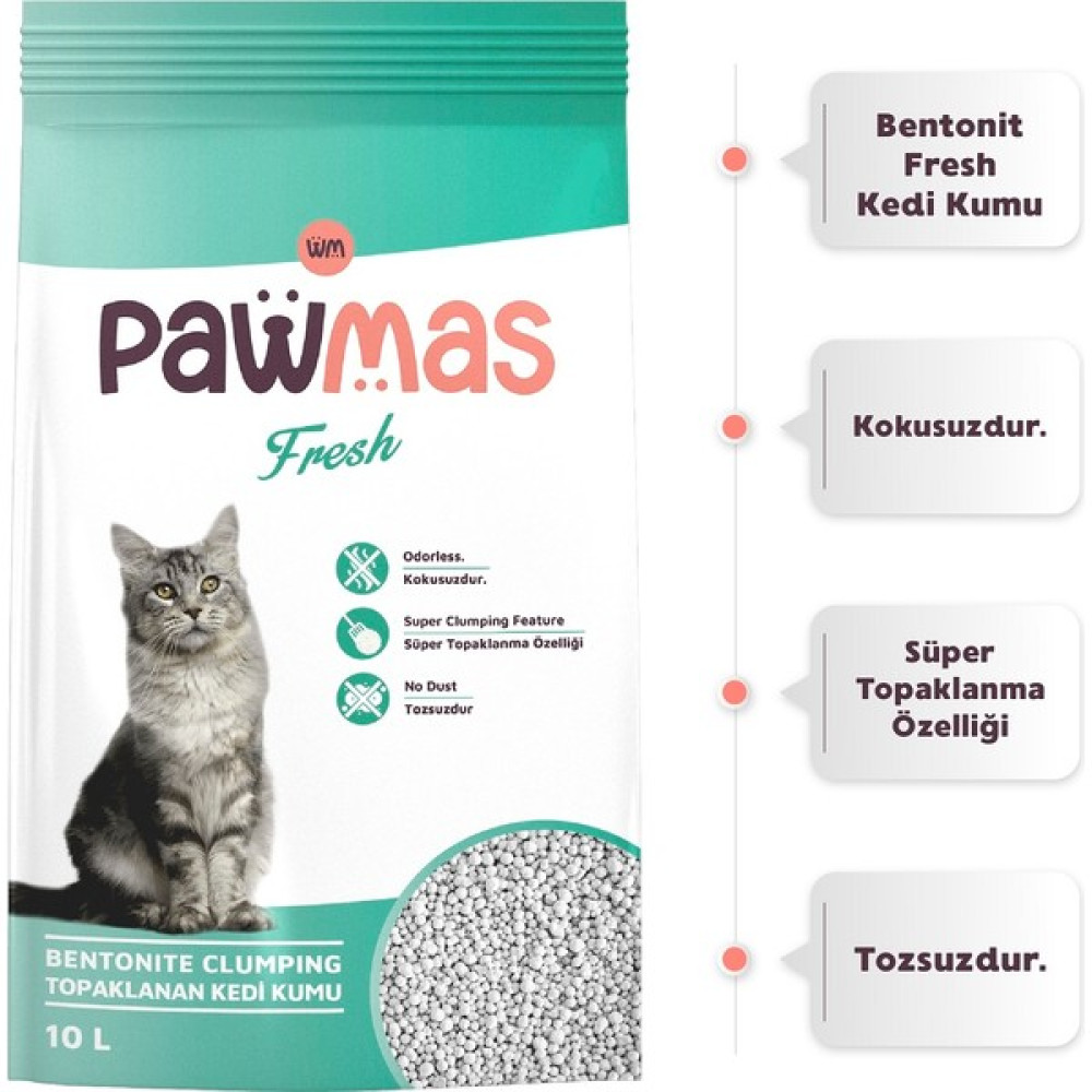 Pawmas Fresh Bentonit Kedi Kumu 10 Lt Evcil Hayvan Ürünleri Fiyatı