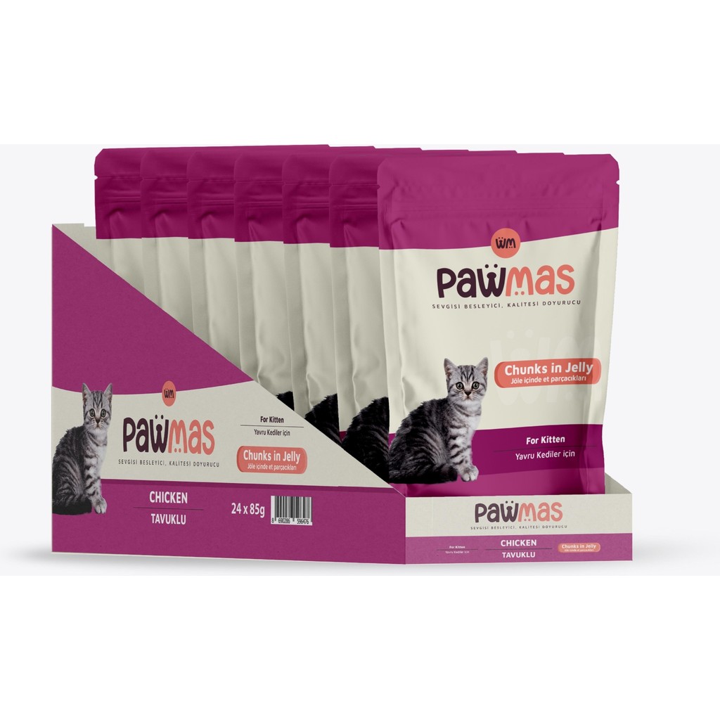 Pawmas Pouch Tavuklu Yavru Kedi Yaş Mama 85GRX24AD Evcil Hayvan Ürünleri Fiyatı