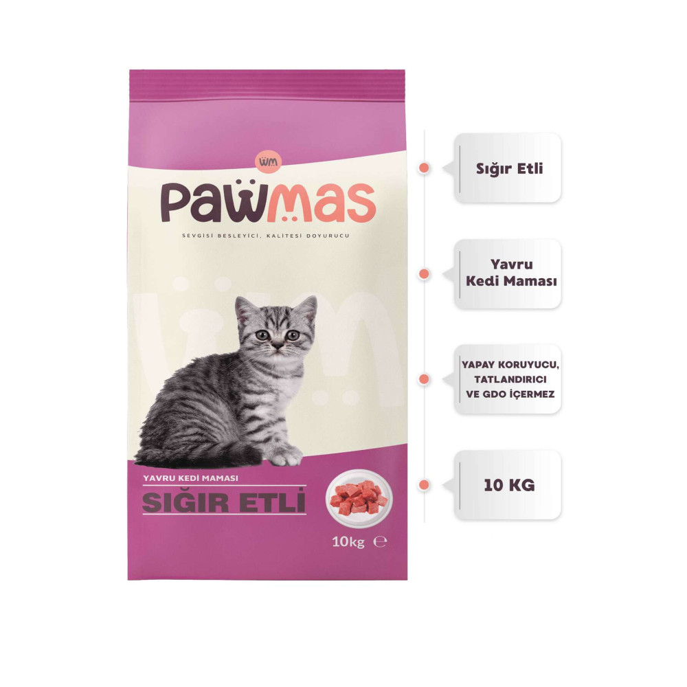 Pawmas Sığır Etli Yavru Kedi Maması 10 Kg Evcil Hayvan Ürünleri Fiyatı