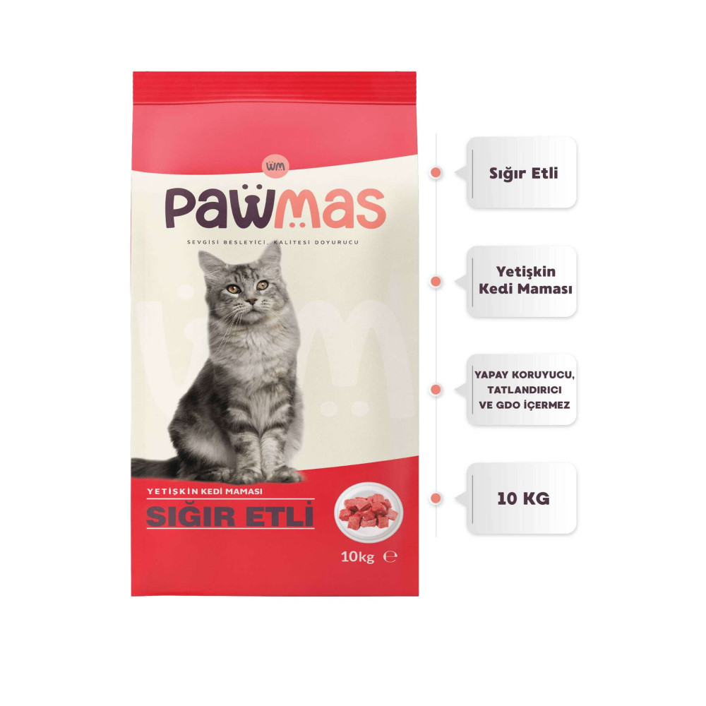 Pawmas Sığır Etli Yetişkin Kedi Maması 10 Kg Evcil Hayvan Ürünleri Fiyatı
